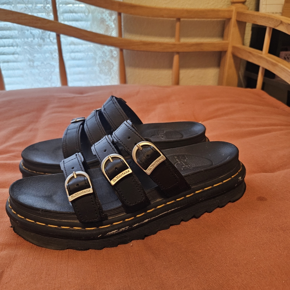 Dr. Martens Black Leather Sandals